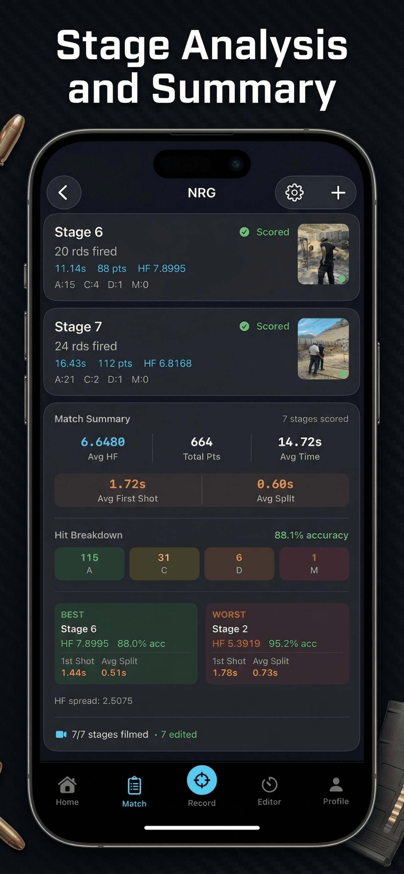 Reshoot iPhone screenshot showing additional run analysis